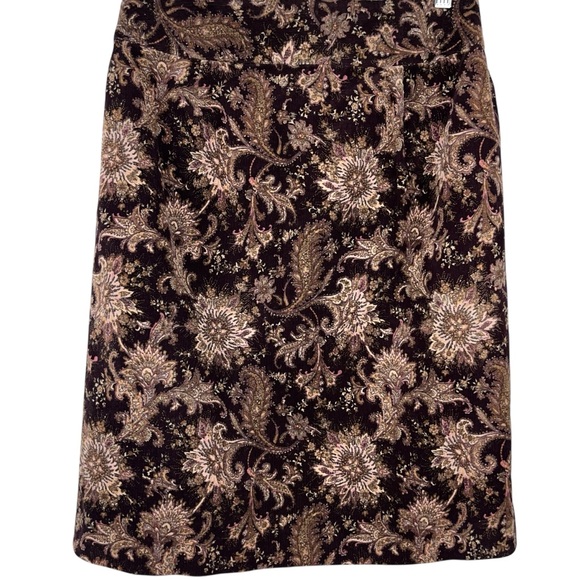 Ann Taylor Paisley Pencil Skirt - Black and Cream - Picture 2 of 6